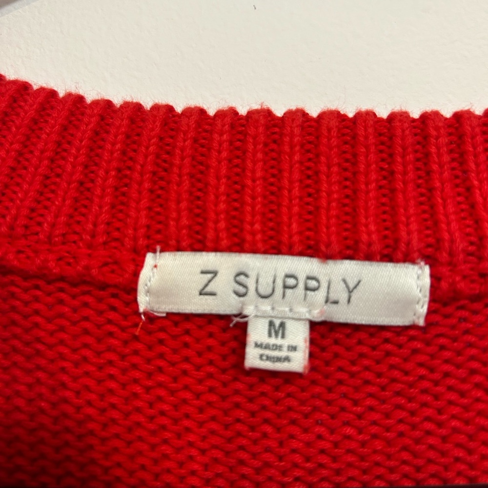 Z Supply Red Love Crew Neck Sweater - Picture 4 of 6
